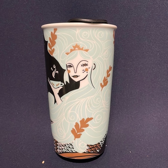 Other - Starbucks Holiday Mermaid 12 oz.Travel Tumbler w/Lid Mint Green Black & Gold